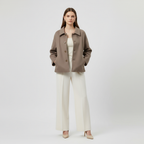 Hip-Length Women's Mini Coat - Lightweight Fabric, Casual Style for Everyday Wear, Available in Multiple Colors