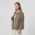Hip-Length Women's Mini Coat - Lightweight Fabric, Casual Style for Everyday Wear, Available in Multiple Colors