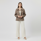 Hip-Length Women's Mini Coat - Lightweight Fabric, Casual Style for Everyday Wear, Available in Multiple Colors
