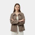 Hip-Length Women's Mini Coat - Lightweight Fabric, Casual Style for Everyday Wear, Available in Multiple Colors