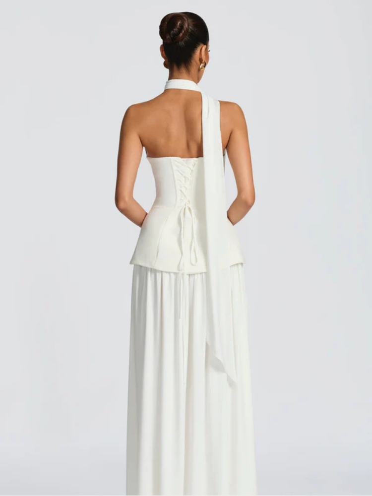 Ivory Maxi Dress with Elegant Design for Formal Events and Special Occasions