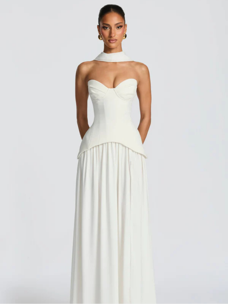 Ivory Maxi Dress with Elegant Design for Formal Events and Special Occasions