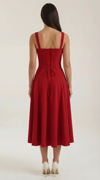 Jade Laced Midi Dress - Elegant Casual Wear for Women - Perfect for Parties and Events