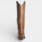 Knee High Vegan Leather Cowboy Boots for Women - Western Block Heel Design for Casual Wear