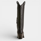 Knee High Vegan Leather Cowboy Boots for Women - Western Block Heel Design for Casual Wear