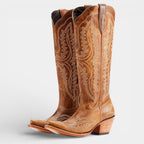 Knee High Vegan Leather Cowboy Boots for Women - Western Block Heel Design for Casual Wear