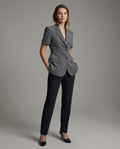 Korean A-Line Blazer Jacket - Short Sleeve Chic Design for Casual Wear