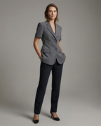 Korean A-Line Blazer Jacket - Short Sleeve Chic Design for Casual Wear