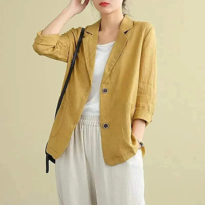 Korean Blazer Jacket - Lightweight Loose Fit for Spring and Autumn Wear