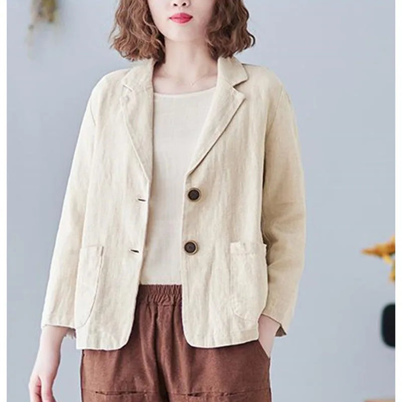 Korean Blazer Jacket - Lightweight Loose Fit for Spring and Autumn Wear