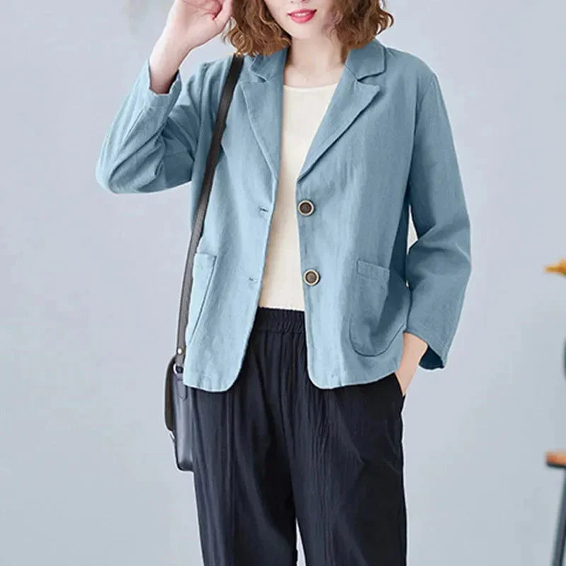 Korean Blazer Jacket - Lightweight Loose Fit for Spring and Autumn Wear