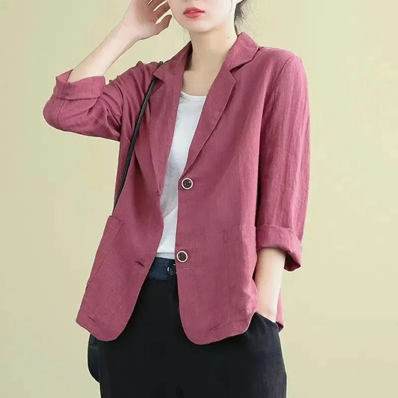 Korean Blazer Jacket - Lightweight Loose Fit for Spring and Autumn Wear