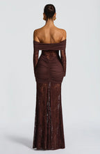 Lace Evening Gown for Women - Elegant Formal Dress for Special Occasions