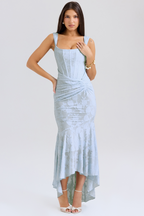 Lace Maxi Dress for Wedding Guests - Elegant Corset Design