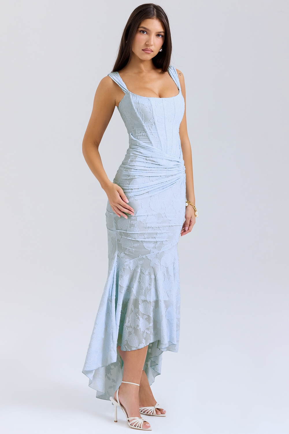 Lace Maxi Dress for Wedding Guests - Elegant Corset Design