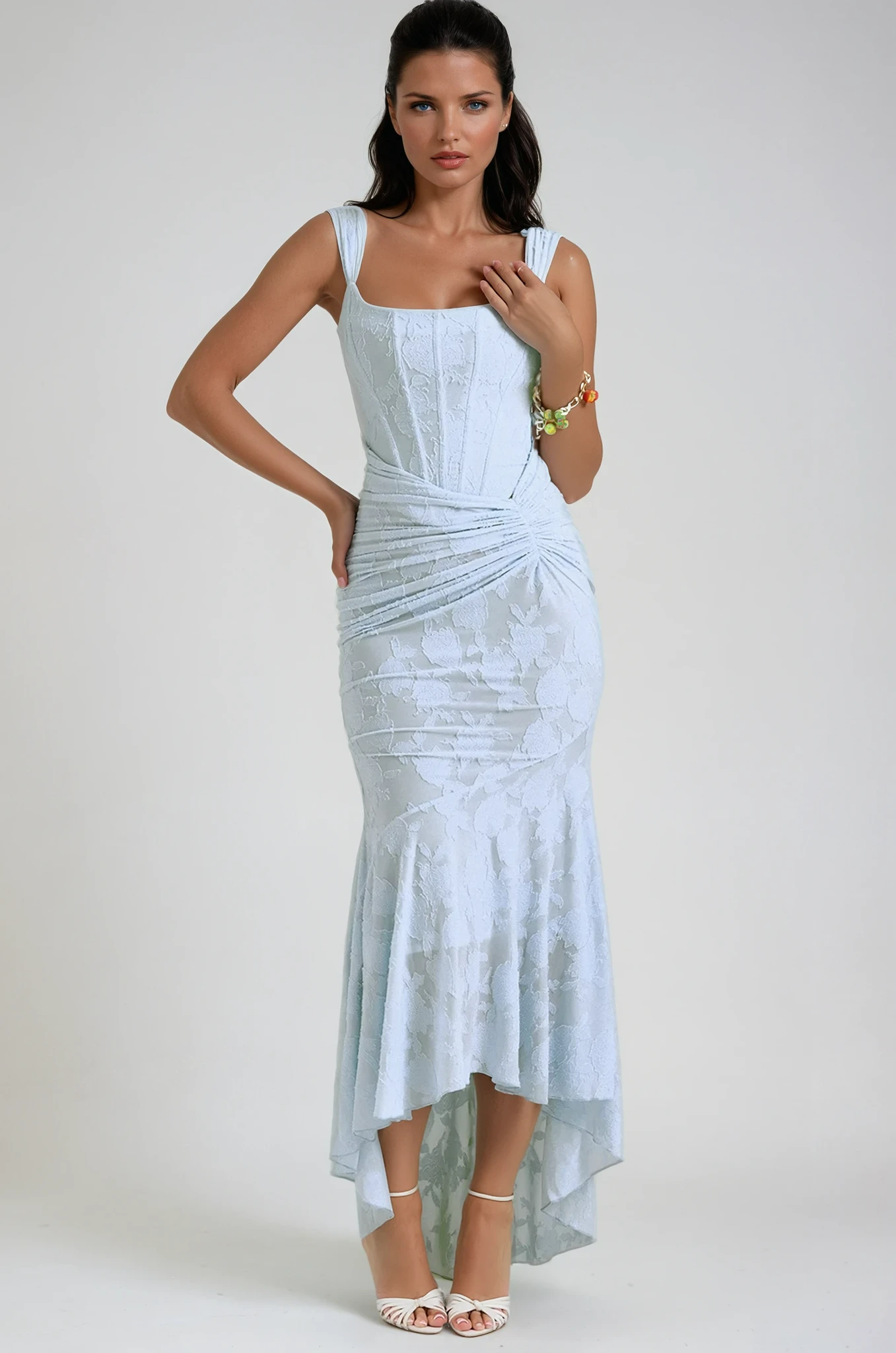 Lace Maxi Dress for Wedding Guests - Elegant Corset Design