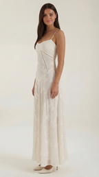 Lace Maxi Dress for Women - Elegant Floral Design - Perfect for Formal Events and Special Occasions