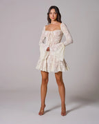 Lace Midi Dress with Floral Design for Special Occasions