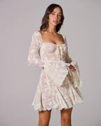 Lace Midi Dress with Floral Design for Special Occasions