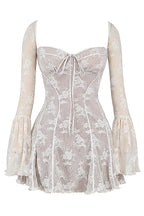 Lace Midi Dress with Floral Design for Special Occasions