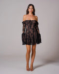 Lace Midi Dress with Floral Design for Special Occasions