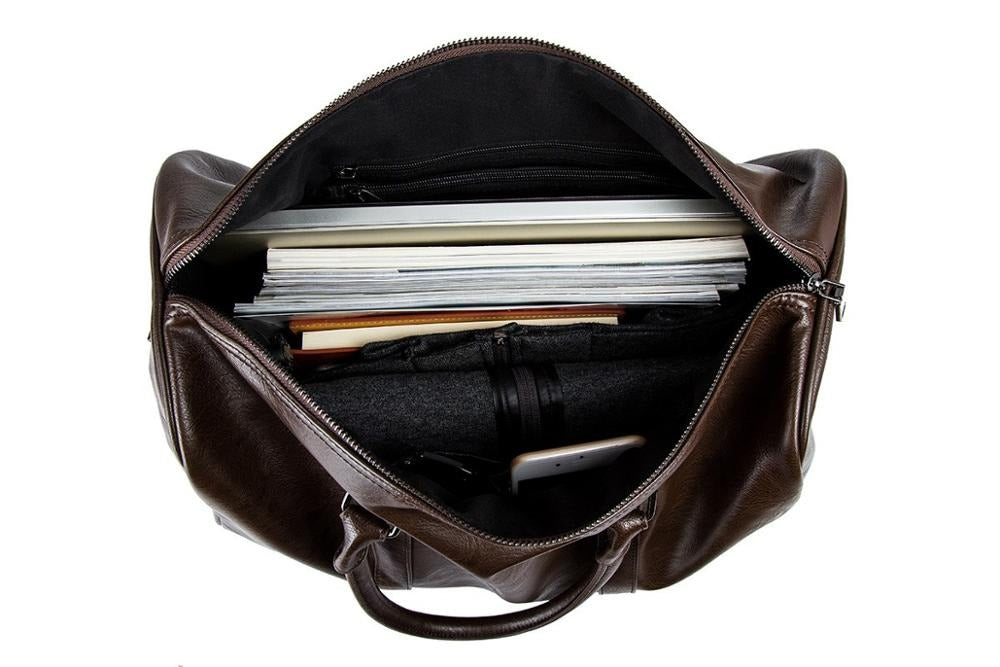 Large-Capacity Leather Travel Duffel – Lightweight Carry-On Bag, Durable for Weekend Getaways, Travel