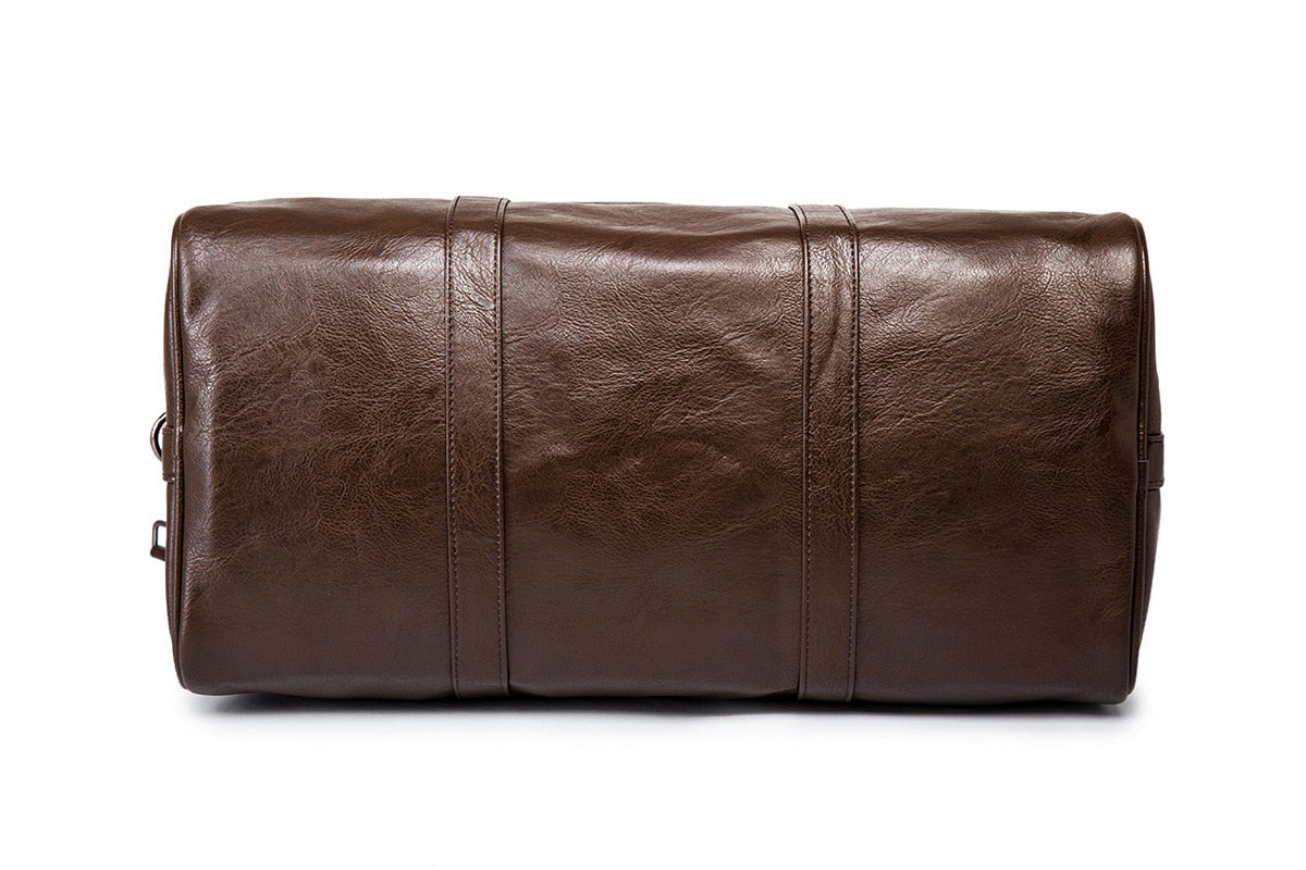 Large-Capacity Leather Travel Duffel – Lightweight Carry-On Bag, Durable for Weekend Getaways, Travel