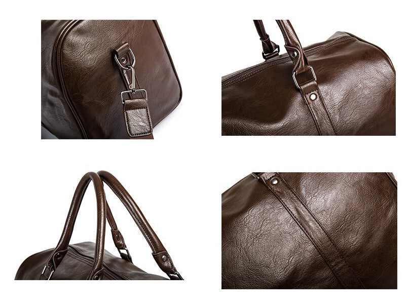 Large-Capacity Leather Travel Duffel – Lightweight Carry-On Bag, Durable for Weekend Getaways, Travel