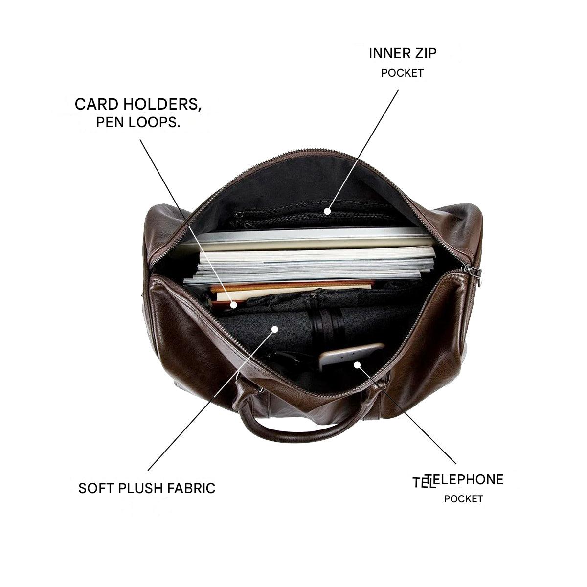 Large-Capacity Leather Travel Duffel – Lightweight Carry-On Bag, Durable for Weekend Getaways, Travel