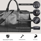 Large-Capacity Leather Travel Duffel – Lightweight Carry-On Bag, Durable for Weekend Getaways, Travel