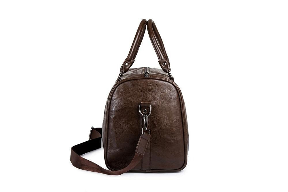 Large-Capacity Leather Travel Duffel – Lightweight Carry-On Bag, Durable for Weekend Getaways, Travel