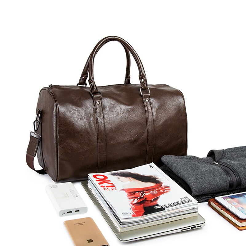 Large-Capacity Leather Travel Duffel – Lightweight Carry-On Bag, Durable for Weekend Getaways, Travel