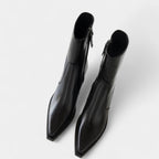 Leather Ankle Boots for Women with Side Zip Closure - Stylish Footwear for Everyday Wear