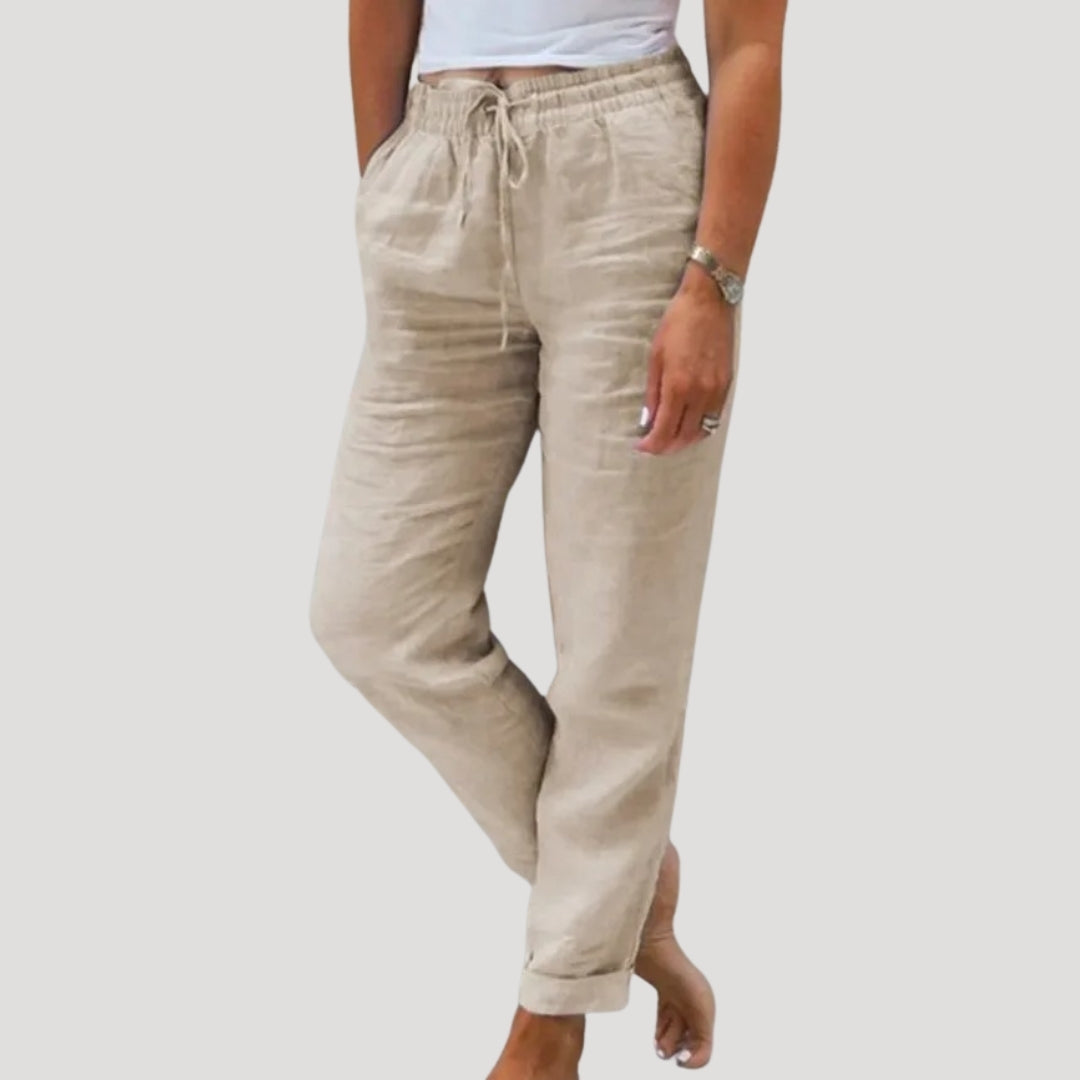 Lightweight Linen Summer Trousers for Casual Wear - Comfortable Fit