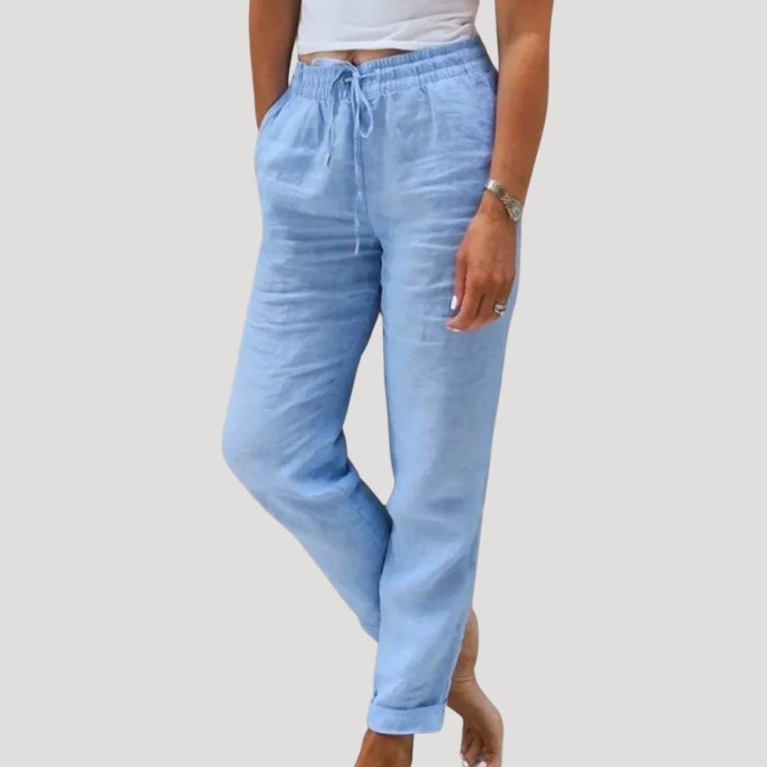 Lightweight Linen Summer Trousers for Casual Wear - Comfortable Fit