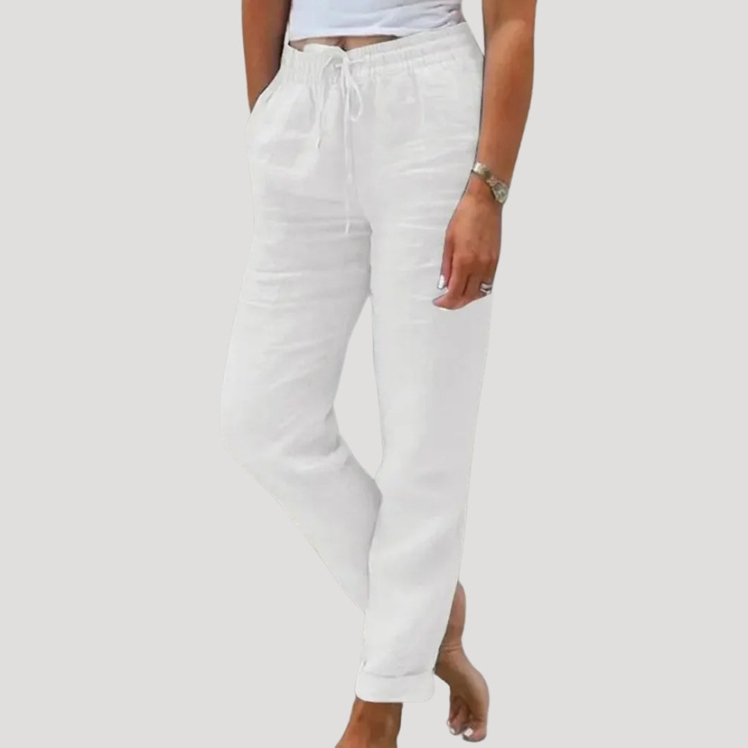 Lightweight Linen Summer Trousers for Casual Wear - Comfortable Fit
