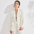 Linen Blazer Jacket for Women – Breathable Summer Outerwear – Chic Design