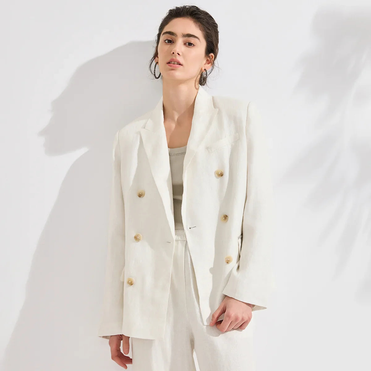 Linen Blazer Jacket for Women – Breathable Summer Outerwear – Chic Design