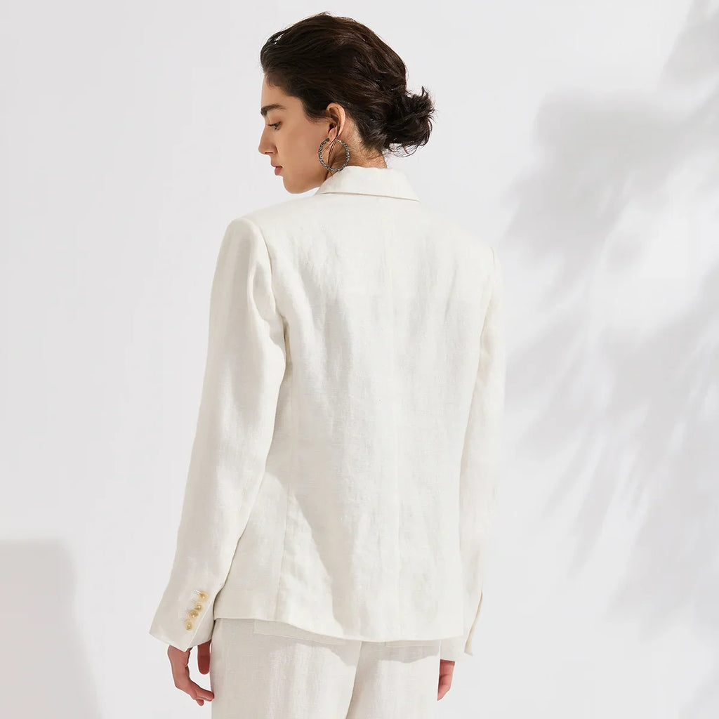 Linen Blazer Jacket for Women – Breathable Summer Outerwear – Chic Design