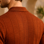 Linen Cotton Knit Polo Shirt for Men - Casual Summer Wear, Short Sleeve