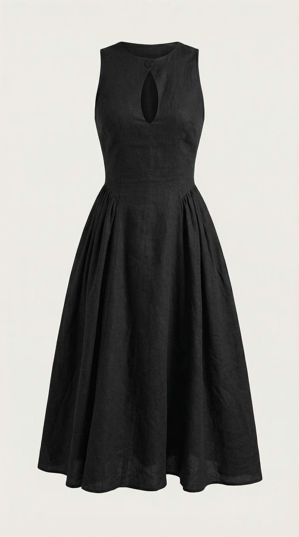 Linen Cutout Dress for Women - Casual Summer Style - Lightweight and Breathable Fabric - Perfect for Outdoor Events