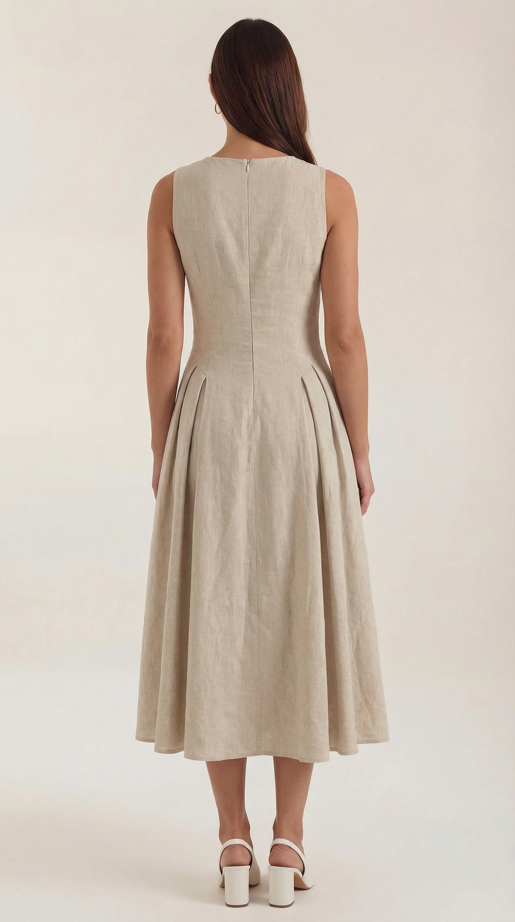 Linen Cutout Dress for Women - Casual Summer Style - Lightweight and Breathable Fabric - Perfect for Outdoor Events