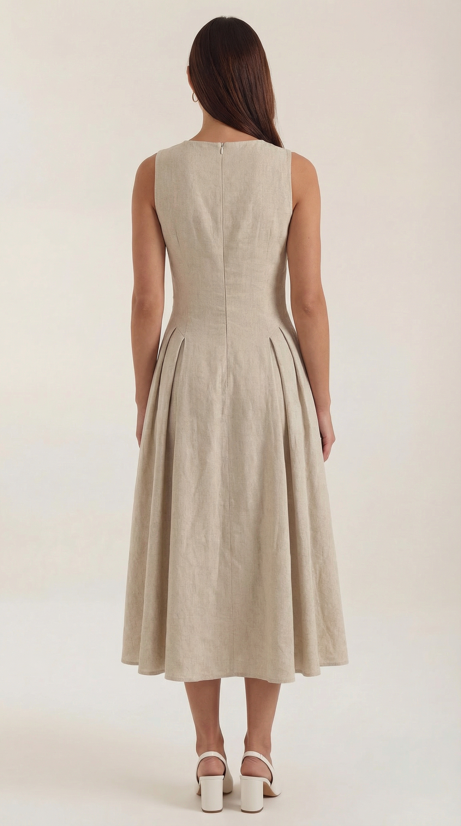 Linen Cutout Dress for Women - Casual Summer Style - Lightweight and Breathable Fabric - Perfect for Outdoor Events