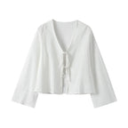 Linen Front-Tie Top for Women - Casual Summer Style in Sicily Design