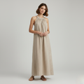 Linen Halter Neck Maxi Dress for Women - Loose Fit Summer Casual Wear