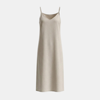 Linen Midi Slip Dress for Women - Summer Casual Wear, Lightweight and Breathable