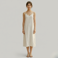Linen Midi Slip Dress for Women - Summer Casual Wear, Lightweight and Breathable