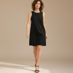 Linen Mini Shift Dress for Women - Sleeveless Casual Summer Wear
