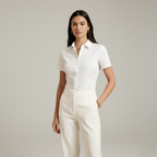 Linen Short Sleeve Women's Shirt for Casual Wear and Everyday Comfort