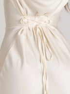 Long Sleeve Maxi Dress for Wedding Guests - Elegant Chiffon Evening Gown with Flowing Skirt